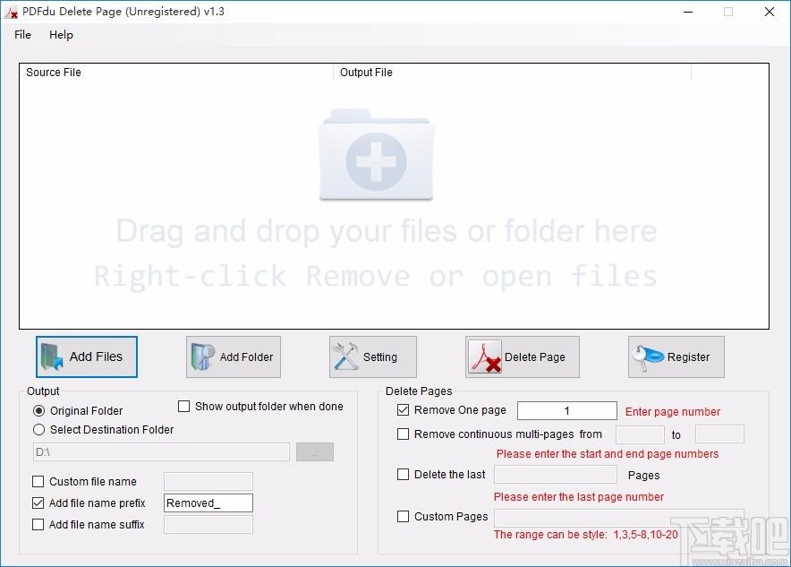 PDFdu Delete Page,PDF页面删除工具,PDF页面删除
